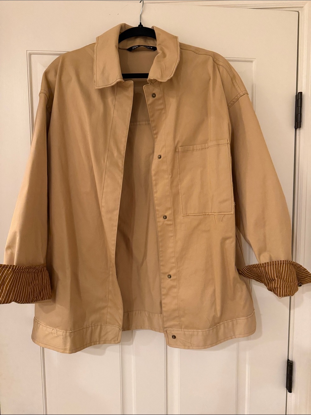 Women’s Casual Tan Overshirt Jacket